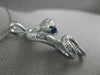 ESTATE LARGE .31CT DIAMOND & AAA SAPPHIRE 14KT WHITE GOLD SNAKE FLOATING PENDANT
