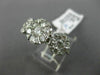 ESTATE LARGE 2.01CT DIAMOND 18K WHITE GOLD CLUSTER PAST PRESENT FUTURE LOVE RING