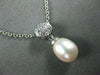 ESTATE .17CT DIAMOND & AAA SOUTH SEA PEARL 18KT WHITE PENDANT WITH CHAIN #1193