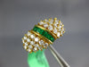 WIDE 1.60CT DIAMOND & AAA EMERALD 18KT YELLOW GOLD 3D ROUND & BAGUETTE FUN RING