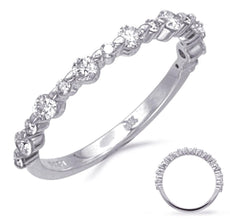 .45CT DIAMOND 14KT WHITE GOLD 3D ROUND SEMI ETERNITY WEDDING ANNIVERSARY RING