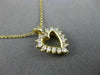 ESTATE .16CT DIAMOND 14KT YELLOW GOLD 3D CLASSIC OPEN HEART LOVE PENDANT #22976