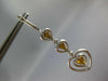 1.86CT WHITE & FANCY YELLOW DIAMOND 18K 2 TONE GOLD MULTI HEART HANGING EARRINGS