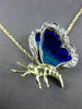 ANTIQUE .25CT DIAMOND 14KT TWO TONE GOLD 3D ENAMEL BUTTERFLY NECKLACE #23628