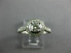 ESTATE 1.0CT DIAMOND 14KT WHITE GOLD ROUND HALO SEMI ETERNITY ENGAGEMENT RING
