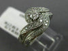ESTATE WIDE .50CT DIAMOND 14K WHITE GOLD 3D FILIGREE WEDDING ENGAGEMENT RING SET