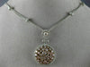 LARGE 3.76CT WHITE & PINK DIAMOND 18K WHITE & ROSE GOLD CLUSTER CIRCLE NECKLACE