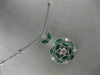 ESTATE LARGE 2.41CT DIAMOND & AAA EMERALD 18K WHITE GOLD CLASSIC FLOWER PENDANT