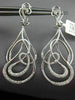 ESTATE 1.17CT DIAMOND 18KT WHITE GOLD 3D MULTI WAVE CLIP ON HANGING EARRINGS