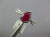 .94CT DIAMOND & AAA RUBY 14KT WHITE GOLD PEAR SHAPE & ROUND HALO FRIENDSHIP RING