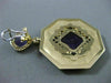 ESTATE LARGE 1.12CT DIAMOND & AMETHYST 18KT WHITE & YELLOW GOLD OCTAGAN EARRINGS