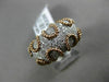 ESTATE WIDE .72CT DIAMOND 14KT WHITE & ROSE GOLD 3D PAVE HANDCRAFTED ROPE RING
