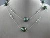 ESTATE LARGE & LONG .80CT DIAMOND & AAA TAHITIAN PEARL 14K WHITE GOLD NECKLACE