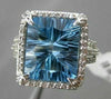 ESTATE 8.36CTW DIAMOND & AAA BLUE TOPAZ 14KT WHITE GOLD HALO FILIGREE FUN RING