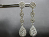 LARGE 2.58CT DIAMOND 18KT WHITE GOLD TEAR DROP FLOWER INFINITY HANGING EARRINGS