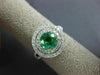 ESTATE LARGE 2.07CT DIAMOND & AAA EMERALD 18KT 2 TONE GOLD ROUND ENGAGEMENT RING
