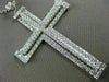 ESTATE EXTRA LARGE 1.49CT DIAMOND 18KT WHITE GOLD 3D PAVE CROSS FLOATING PENDANT
