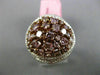 ESTATE LARGE 3.17CT PINK & WHITE DIAMOND 18K TWO TONE GOLD MULTI SHAPE OVAL RING