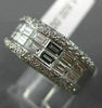 WIDE 1.58CT ROUND & BAGUETTE DIAMOND 18K WHITE GOLD 3D SEMI ROW ANNIVERSARY RING