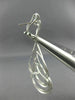 ESTATE 1.17CT DIAMOND 18KT WHITE GOLD 3D MULTI WAVE CLIP ON HANGING EARRINGS