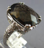 EXTRA LARGE 9.57CT DIAMOND & AAA SMOKY TOPAZ 14K WHITE GOLD CUSHION & ROUND RING