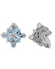 1.88CT DIAMOND & AAA AQUAMARINE 18K WHITE GOLD PRINCESS & ROUND CLIP ON EARRINGS