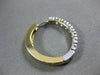 ESTATE LARGE .60CT DIAMOND 14KT 2 TONE GOLD CLASSIC HOOP HUGGIE EARRINGS #14065