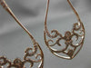 ESTATE LARGE 1.33CT DIAMOND 14KT ROSE GOLD 3D FILIGREE MILGRAIN HANGING EARRINGS