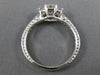 ESTATE .82CT DIAMOND PLATINUM THREE STONE EMERALD CUT FILIGREE ENGAGEMENT RING