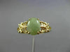 ESTATE AAA OVAL JADE 14KT YELLOW GOLD SOLITAIRE CHINESE CHARACTER LUCKY FUN RING