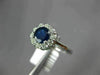 ESTATE 1.10CT DIAMOND & AAA SAPPHIRE 14KT WHITE GOLD 3D FLOWER ENGAGEMENT RING