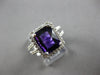 LARGE 4.95CT DIAMOND & AAA AMETHYST 14KT WHITE GOLD SQUARE HALO ENGAGEMENT RING