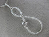 ESTATE LARGE .42CT ROUND DIAMOND 14KT WHITE GOLD 3D INFINITY FLOWER LOVE PENDANT