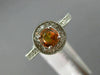 LARGE 1.40CT DIAMOND & YELLOW SAPPHIRE 14KT WHITE GOLD FILIGREE ENGAGEMENT RING