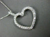 ESTATE LARGE .77CT DIAMOND 14KT WHITE GOLD FLOATING OPEN HEART PENDANT #14730
