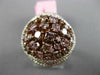 ESTATE LARGE 3.17CT PINK & WHITE DIAMOND 18K TWO TONE GOLD MULTI SHAPE OVAL RING