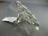 ESTATE MASSIVE 1.48CT DIAMOND 18KT WHITE GOLD 3D MULTI FLOWER OPEN COCKTAIL RING
