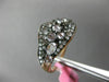 ESTATE .13CT DIAMOND & WHITE QUARTZ 14KT ROSE GOLD 3D CLUSTER WAVE FUN RING