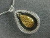 ESTATE .84CT WHITE & FANCY YELLOW DIAMOND 18KT TWO TONE GOLD TEAR DROP NECKLACE