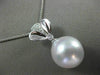 ESTATE LARGE .06CT DIAMOND 14KT WHITE GOLD 3D AAA SOUTH SEA PEARL FLOWER PENDANT