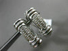 ESTATE WIDE .30CT DIAMOND 14K WHITE GOLD 3D ELONGATED MULTI ROW CLIP ON EARRINGS