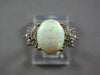 ESTATE 1.67CT DIAMOND & AAA OPAL 14KT 2 TONE GOLD CLASSIC OVAL & ROUND FUN RING