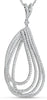 ESTATE LARGE 2.23CT DIAMOND 18KT WHITE GOLD CLASSIC TEAR MULTI ROW LOVE PENDANT