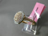 ESTATE WIDE .60CT DIAMOND 18KT WHITE & ROSE GOLD 3D HEXAGON CLUSTER CLASSIC RING