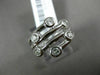 ESTATE WIDE .60CT DIAMOND 14KT WHITE GOLD 3D MULTI ROW 7 STONE LUCKY LOVE RING