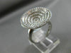 ESTATE LARGE 1.72CT DIAMOND 14KT WHITE GOLD ETOILE CIRCLE CONCAVE MULTI ROW RING