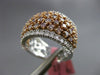 ESTATE EXTRA WIDE 2.19CT DIAMOND 18KT WHITE & ROSE GOLD WEDDING ANNIVERSARY RING