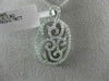 ESTATE LARGE .78CT DIAMOND 18K WHITE GOLD 3D OPEN OVAL FILIGREE FLOATING PENDANT