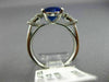 ESTATE LARGE EGL 5.03CT DIAMOND & AAA SAPPHIRE PLATINUM 3 STONE ENGAGEMENT RING
