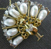 ANTIQUE .05CT DIAMOND & PEARL 14KT TWO TONE GOLD PEACOCK BIRD PIN PENDANT #20841
